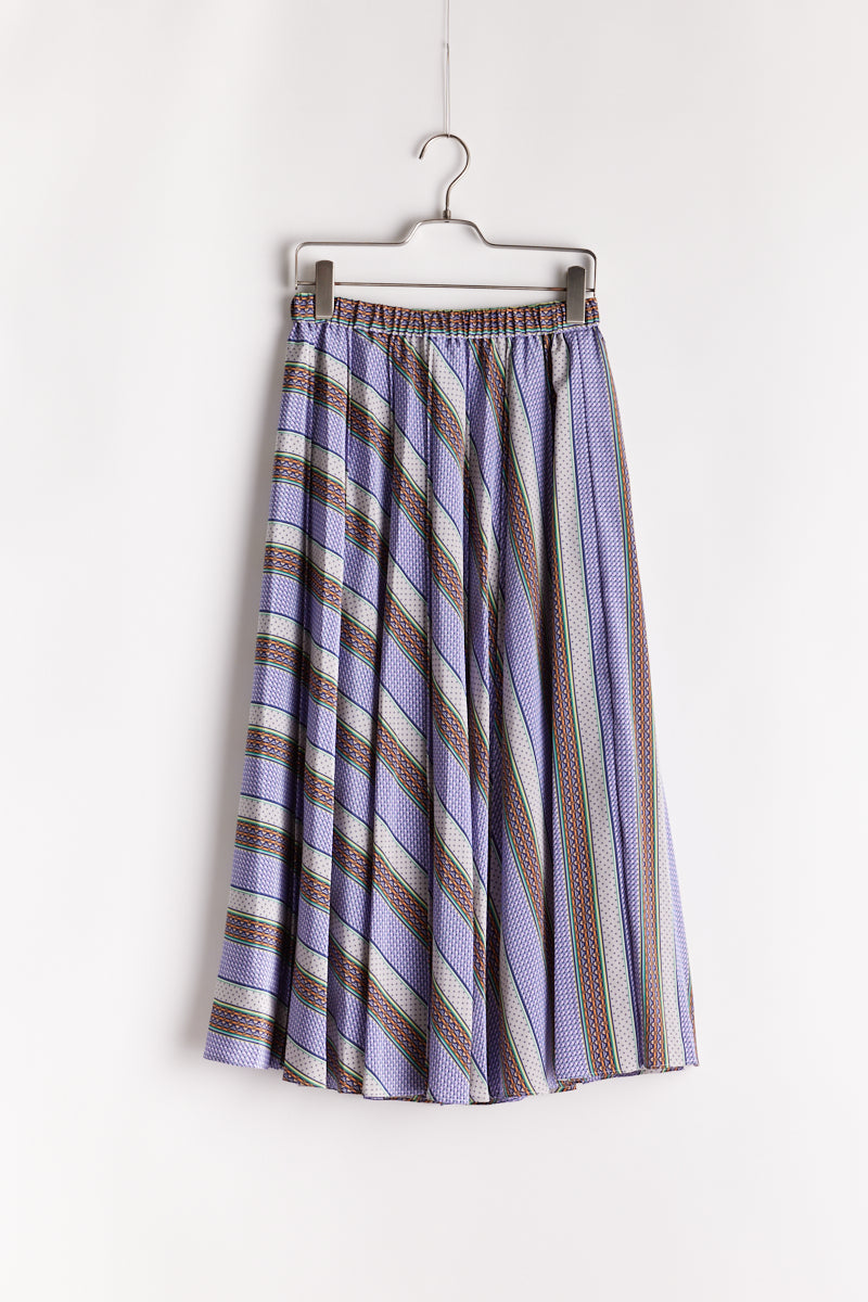 Small pattern stripes print KAMABOKO Pleats Skirt – Stella